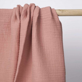 tissu double gaze de coton vieux rose Pretty Mercerie mercerie en ligne