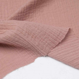 tissu double gaze de coton vieux rose Pretty Mercerie mercerie en ligne