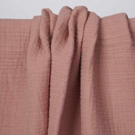 tissu double gaze de coton vieux rose Pretty Mercerie mercerie en ligne