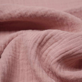 tissu double gaze de coton vieux rose Pretty Mercerie mercerie en ligne