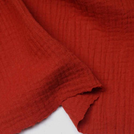 tissu double gaze de coton red claye | Pretty Mercerie | mercerie en ligne