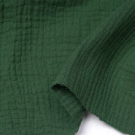 tissu double gaze de coton vert myrthe | Pretty Mercerie | mercerie en ligne