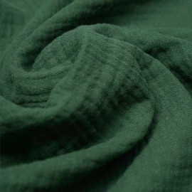 tissu double gaze de coton vert myrthe | Pretty Mercerie | mercerie en ligne