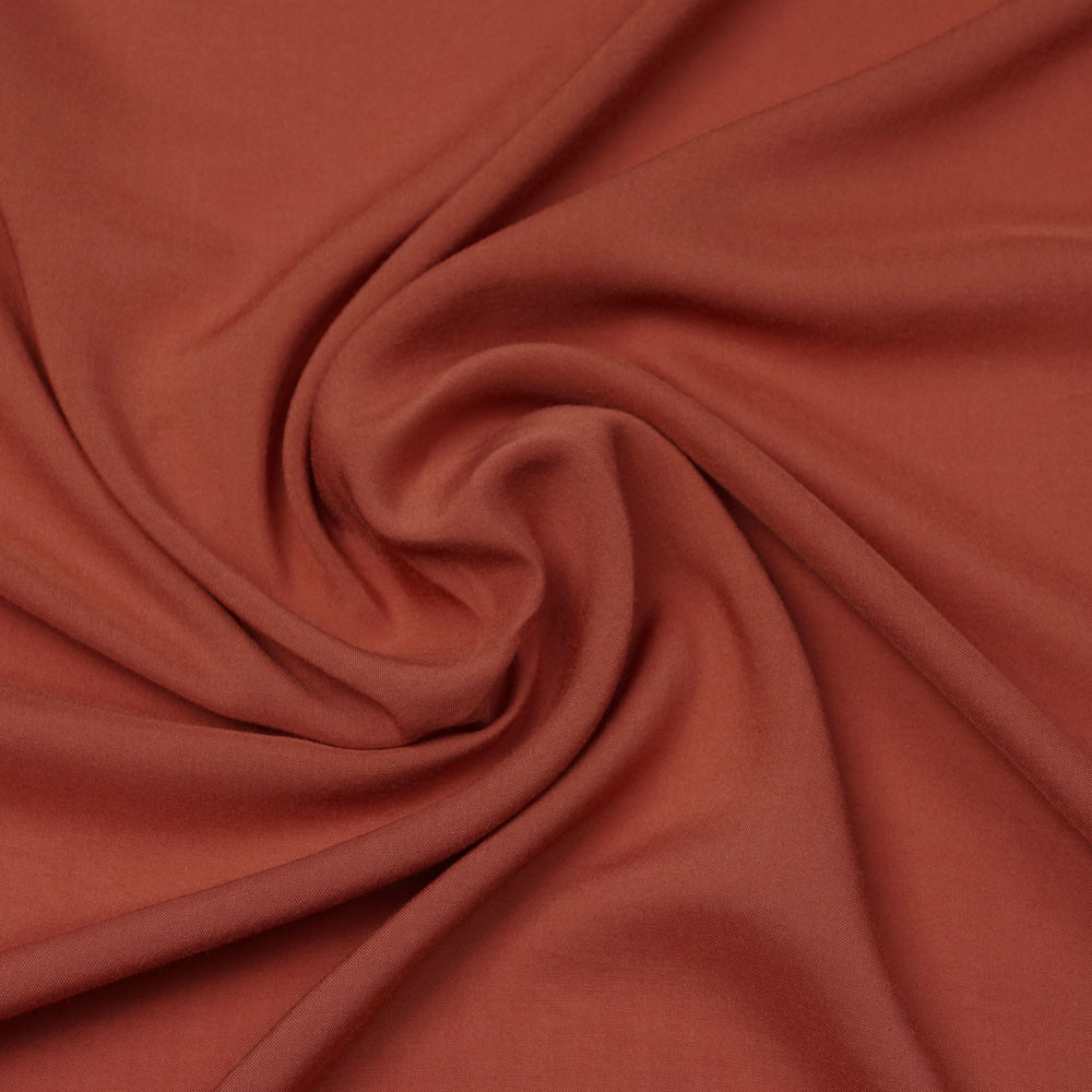 Tissu viscose uni burnt Sienna | Pretty Mercerie | mercerie en ligne