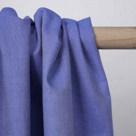 Tissu coton oxford blanc et bleu marine | Pretty Mercerie | mercerie en ligne