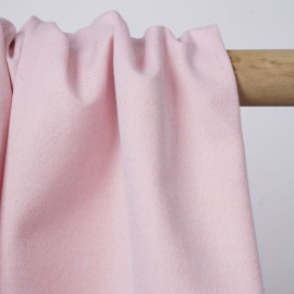 Tissu coton oxford rose et blanc | Pretty Mercerie | mercerie en ligne