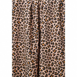 Tissu viscose beige à motif léopard noir et caramel |Pretty Mercerie | mercerie en ligne