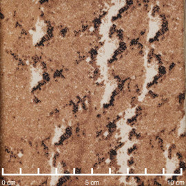 Tissu satiné marron à motif serpent noir et beige | Pretty Mercerie | mercerie en ligne