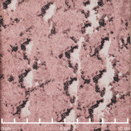 Tissu satiné vieux rose à motif serpent noir et beige | Pretty Mercerie | mercerie en ligne