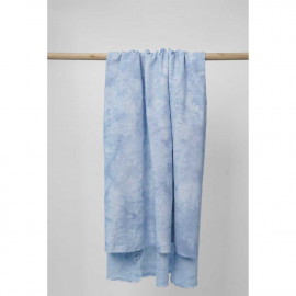 Tissu coton tie and dye bleu ciel et blanc | Pretty Mercerie | Mercerie en ligne