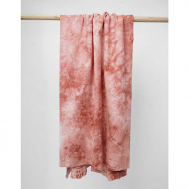 Tissu coton tie and dye corail et blanc | Pretty Mercerie | Mercerie en ligne