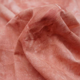 Tissu coton tie and dye corail et blanc | Pretty Mercerie | Mercerie en ligne