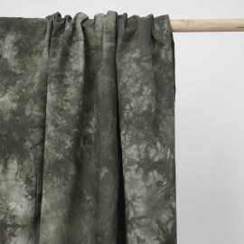Tissu coton tie and dye vert et blanc | Pretty Mercerie | Mercerie en ligne