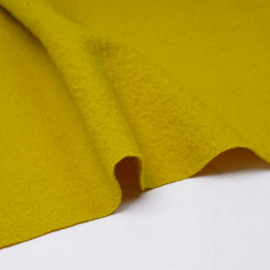 Tissu drap de laine bouillie  moutarde | pretty mercerie | mercerie en ligne