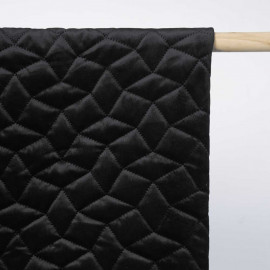Tissu matelassé velours noir à motif graphique / pretty mercerie / mercerie en ligne