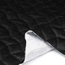 Tissu matelassé velours noir à motif graphique / pretty mercerie / mercerie en ligne