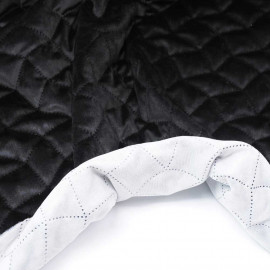 Tissu matelassé velours noir à motif graphique / pretty mercerie / mercerie en ligne