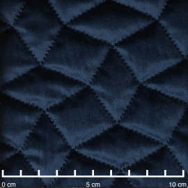 Tissu matelassé velours bleu marine à motif graphique / pretty mercerie / mercerie en ligne