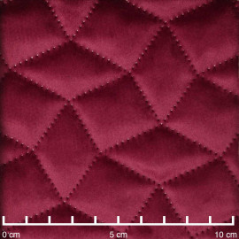 Tissu matelassé velours rouge garnet à motif graphique / pretty mercerie / mercerie en ligne