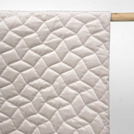 Tissu matelassé velours beige à motif graphique / pretty mercerie / mercerie en ligne