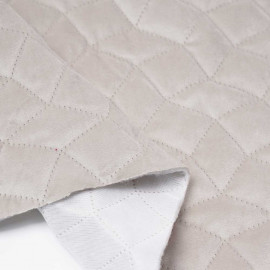 Tissu matelassé velours beige à motif graphique / pretty mercerie / mercerie en ligne