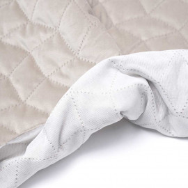 Tissu matelassé velours beige à motif graphique / pretty mercerie / mercerie en ligne