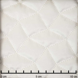Tissu matelassé velours blanc cassé à motif graphique | pretty mercerie | mercerie en ligne