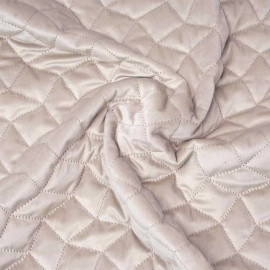 Tissu matelassé velours beige à motif graphique | pretty mercerie | mercerie en ligne