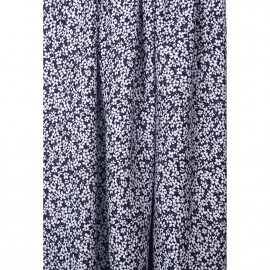 Tissu viscose bleu marine à motif petite marguerite blanche | pretty mercerie | mercerie en ligne