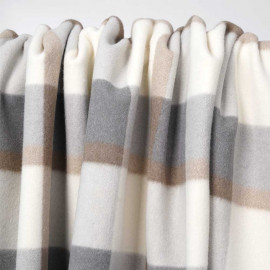 Tissu drap manteau à carreaux gris, blanc cassé et beige | Pretty mercerie | mercerie en ligne