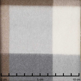Tissu drap manteau à carreaux gris, blanc cassé et beige | Pretty mercerie | mercerie en ligne