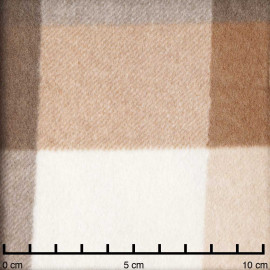 Tissu drap manteau à carreaux beige et blanc cassé | Pretty mercerie | mercerie en ligne