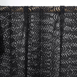 Tissu dentelle noir folk flower | pretty mercerie | mercerie en ligne