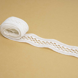 Ruban guipure blanc échelle à motif graphique | pretty mercerie | mercerie en ligne