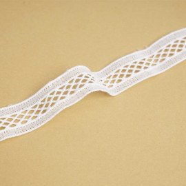 Ruban guipure blanc échelle à motif graphique | pretty mercerie | mercerie en ligne
