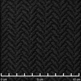 Tissu lainage noir maille bouclée à motif chevron | Pretty Mercerie | mercerie en ligne
