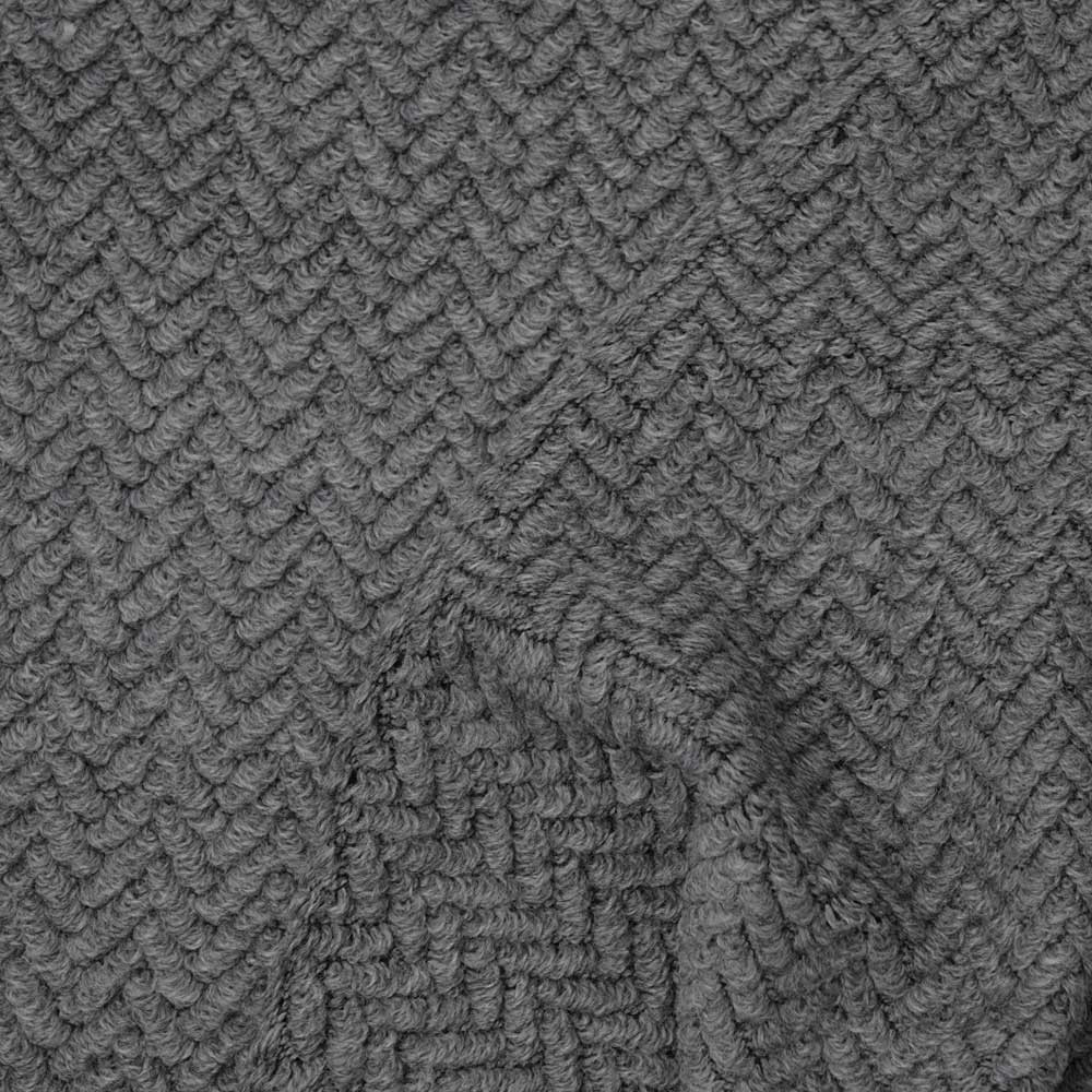 Tissu lainage gris chiné maille bouclée à motif chevron | Pretty Mercerie | mercerie en ligne