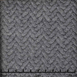 Tissu lainage gris chiné maille bouclée à motif chevron | Pretty Mercerie | mercerie en ligne
