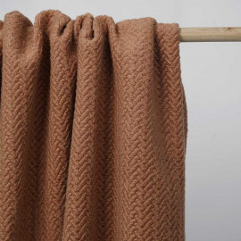 Tissu lainage rust maille bouclée à motif chevron | Pretty Mercerie | mercerie en ligne