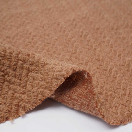 Tissu lainage rust maille bouclée à motif chevron | Pretty Mercerie | mercerie en ligne