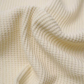 Tissu coton nid d'abeille écru | Pretty Mercerie | mercerie en ligne