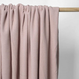 Tissu coton nid d'abeille vieux rose | Pretty Mercerie | mercerie en ligne