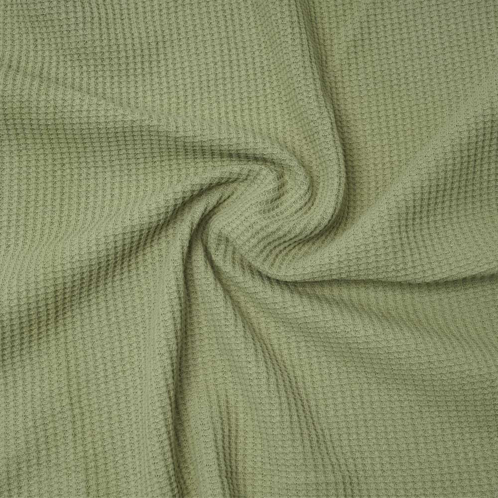 Tissu coton nid d'abeille pâle sauge | Pretty Mercerie | mercerie en ligne
