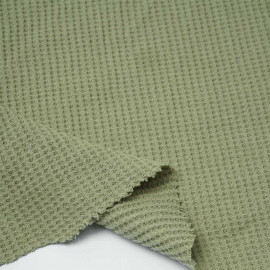 Tissu coton nid d'abeille pâle sauge | Pretty Mercerie | mercerie en ligne