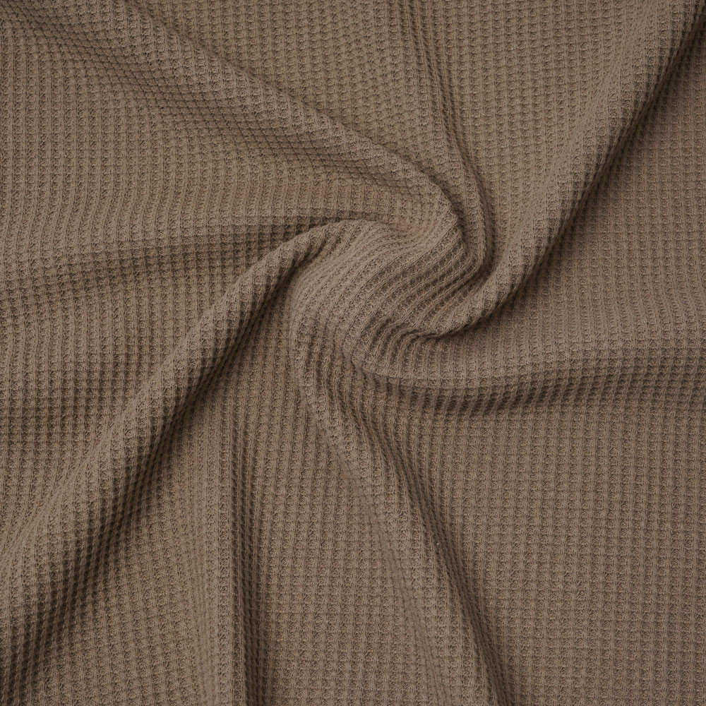 Tissu coton nid d'abeille taupe | Pretty Mercerie | mercerie en ligne