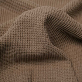 Tissu coton nid d'abeille taupe | Pretty Mercerie | mercerie en ligne