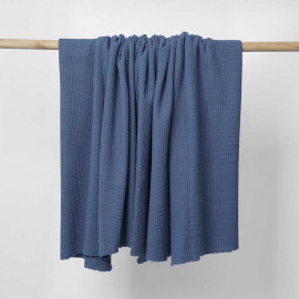 Tissu coton nid d'abeille bleu heaven | Pretty Mercerie | mercerie en ligne