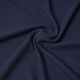 Tissu coton nid d'abeille bleu marine | Pretty Mercerie | mercerie en ligne