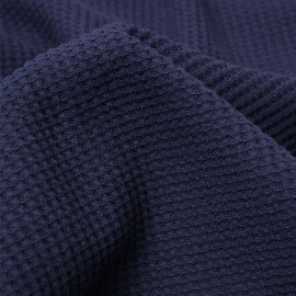 Tissu coton nid d'abeille bleu marine | Pretty Mercerie | mercerie en ligne