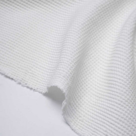 Tissu coton nid d'abeille blanc | Pretty Mercerie | mercerie en ligne